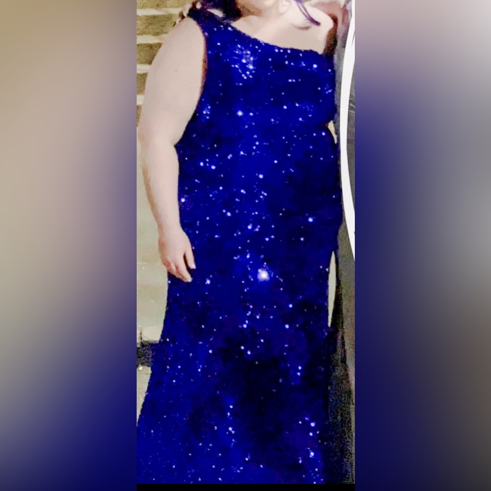 Sherri Hill Size 24 Royal Blue Sequin Prom Dress or Pageant Gown